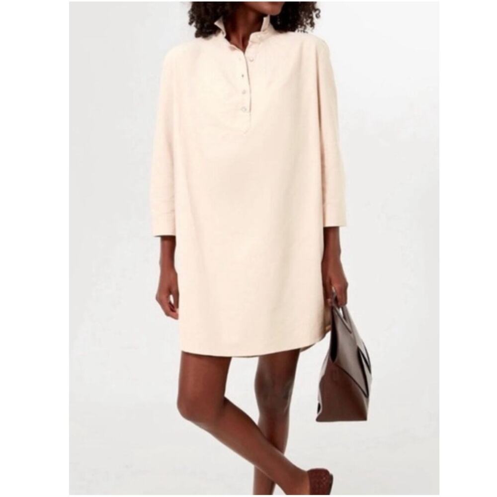 Pomander Place Sz S Polly Shirtdress Tan Cotton Preppy Shift Office Minimalist